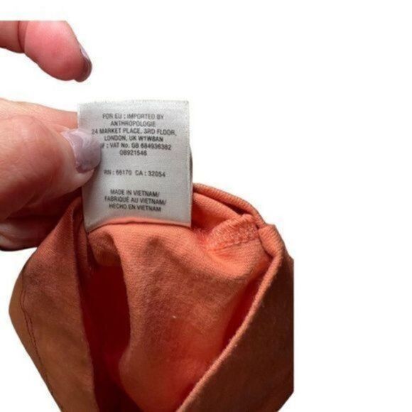 Anthropologie Short Sleeve Orange Puff Sleeve Blouse XS - Picture 12 of 12